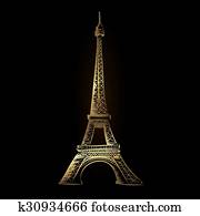 Gold eiffel tower Gold eiffel tower