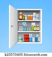 Medicine cabinet realistic Medicine cabinet realistic
