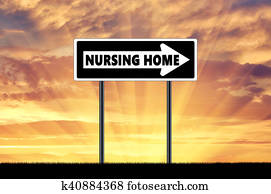 Silhouette pointer road sign nursing home