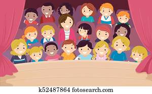Stickman Kids Family Theater Audience Illustration Stickman Kids Family Theater Audience Illustration