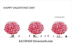 valentine, día, tarjeta