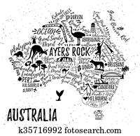Cartoon map of Australia Cartoon map of Australia