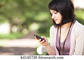 gemischtrassig, schueler, texting