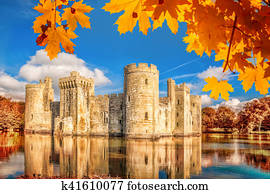 Historic Bodiam Castle in East Sussex, England