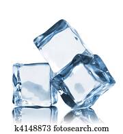 ice cubes isolated on white