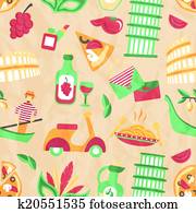 Italy seamless pattern Italy seamless pattern