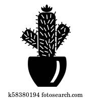 Needle cactus icon, simple style Needle cactus icon, simple style