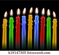 Nine Colorful Candles Nine Colorful Candles