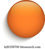 Orange Glass Circle Button on Orange Background