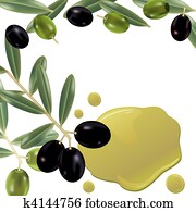 Realistic olive oil background Realistic olive oil background