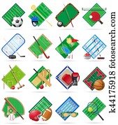 set court playground stadium and field for sports games flat icons illustration set court playground stadium and field for sports games flat icons illustration