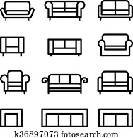 Sofa icon set Sofa icon set