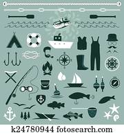 vector fish set icons, vector fish set icons,