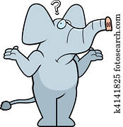 verwirrt, elefant verwirrt, elefant