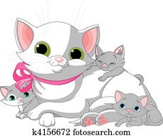 branca, gatos, família