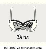 bras., עצב, לבני נשים, כרטיס, עם, נקבה, underwear.
