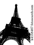 Eiffel tower in Paris silhouette Eiffel tower in Paris silhouette