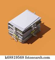 haug av mapper, og, paperwork