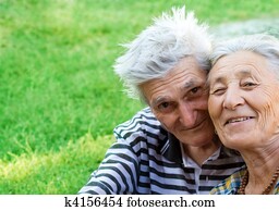 Two happy loving seniors 