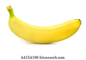 yellow banana fruit isolated food on white