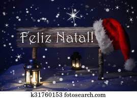 חתום, אור נר, סנטה כובע, feliz, נאטאל, אומר, חג המולד שמח