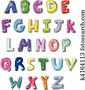 Colorful letters hand written Colorful letters hand written