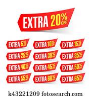 Extra sale discount labels Extra sale discount labels