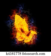 Fiery praying hands. Fiery praying hands.