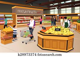 mutter, sohn, shoppen, in, a, lebensmittelgesch?ft mutter, sohn, shoppen, in, a, lebensmittelgesch?ft