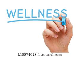 wellness, azul, marcador