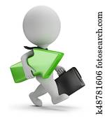 3d small people - successful businessman 3d small people - successful businessman