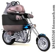 Fun hippo - 3D Illustration Fun hippo - 3D Illustration