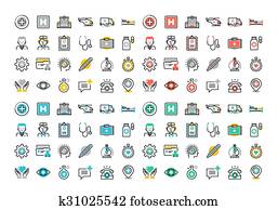 healthcare a lekarstvo, icons, set