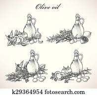 Olive oil and herbs Olive oil and herbs