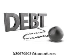 schuld, tekst, met, ketting, en, gewicht