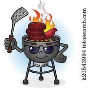 Barbecue Grill Cartoon Character Barbecue Grill Cartoon Character