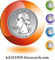 Quarter Clipart | quarter | Fotosearch