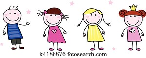 Stick Figures - Doodle Children Stick Figures - Doodle Children