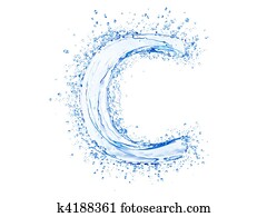 Water splash letter C Water splash letter C