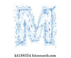 Water splash letter M Water splash letter M