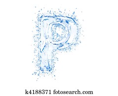 Water splash letter P Water splash letter P