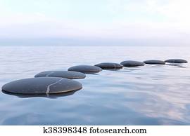 Zen stones in water Zen stones in water