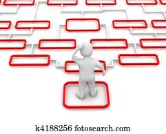 איש, ו, סבך, diagram., 3d, השב, illustration.