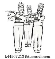 行進 バンド クリップアート 切り張り イラスト 絵画 集 K Fotosearch