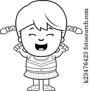 caricatura, cheerleader, alegrando