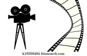Cinema camera and movie vector illustration Cinema camera and movie vector illustration