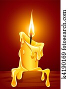 flame of burning candle with dripping wax flame of burning candle with dripping wax