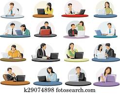 Large group of business people 