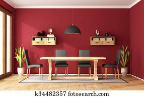 אדום, חדר של סעודה