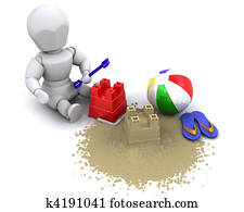 איש, בנין, סאנדכאסטל, עם, דלי ויעה